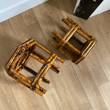 Charger l'image dans la galerie, Duo de tabourets gigognes en bambou