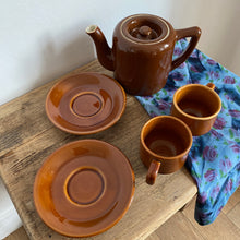Charger l'image dans la galerie, Service à café bistrot en céramique marron vintage