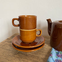 Charger l'image dans la galerie, Tasses expresso marrons vintage bistrot