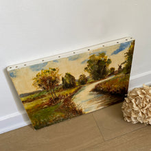 Charger l'image dans la galerie, Tableaux anciens, peintures sur toile paysages de rivière et papillon géant encadré