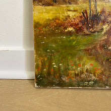Charger l'image dans la galerie, Tableaux anciens, peintures sur toile paysages de rivière et papillon géant encadré