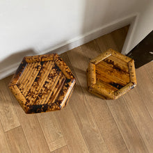Charger l'image dans la galerie, Duo de tabourets gigognes en bambou