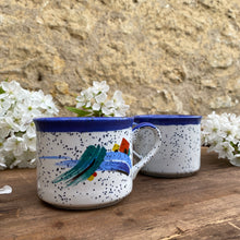 Charger l'image dans la galerie, Mugs bleus mouchetés années 1980