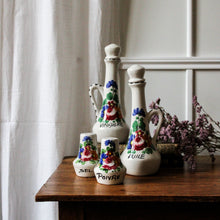 Charger l'image dans la galerie, Set vintage fleuri huile, vinaigre, sel poivre en céramique