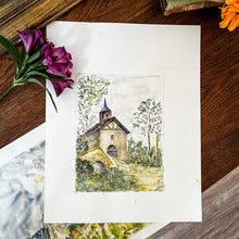Charger l'image dans la galerie, Aquarelle au clocher vintage