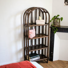 Charger l'image dans la galerie, Grande bibliothèque en rotin vintage
