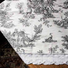 Charger l'image dans la galerie, Toile de Jouy décor noir fond blanc