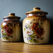 Charger l'image dans la galerie, Pots de cuisine en grès fleuris vintage