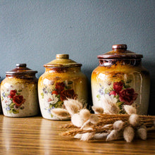 Charger l'image dans la galerie, Pots de cuisine à épices fleuris en grès