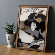 Charger l'image dans la galerie, Petit miroir sérigraphié dame fin XIXème siècle