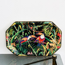 Charger l'image dans la galerie, Plateau en plastique décor toucans vintage
