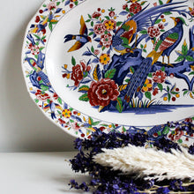 Charger l'image dans la galerie, Plat oval en céramique décor oiseaux
