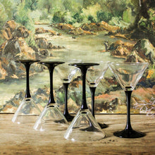 Charger l'image dans la galerie, Verres à cocktail noirs Luminarc vintage