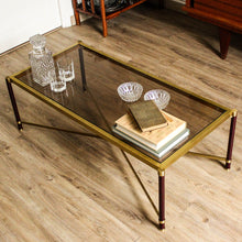Charger l'image dans la galerie, Table basse vintage en laiton et verre fumé