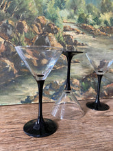 Charger l'image dans la galerie, Verres à cocktail noirs Luminarc vintage