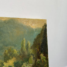 Charger l'image dans la galerie, Tableaux anciens, peintures sur toile paysages de rivière et papillon géant encadré
