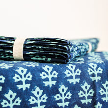 Charger l'image dans la galerie, 6 serviettes indiennes en coton, indigo
