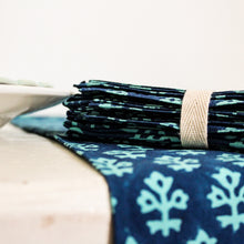 Charger l'image dans la galerie, 6 serviettes indiennes en coton, indigo
