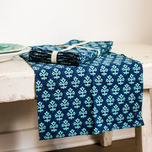 Charger l'image dans la galerie, 6 serviettes indiennes en coton, indigo

