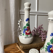Charger l'image dans la galerie, Set vintage fleuri huile, vinaigre, sel poivre en céramique
