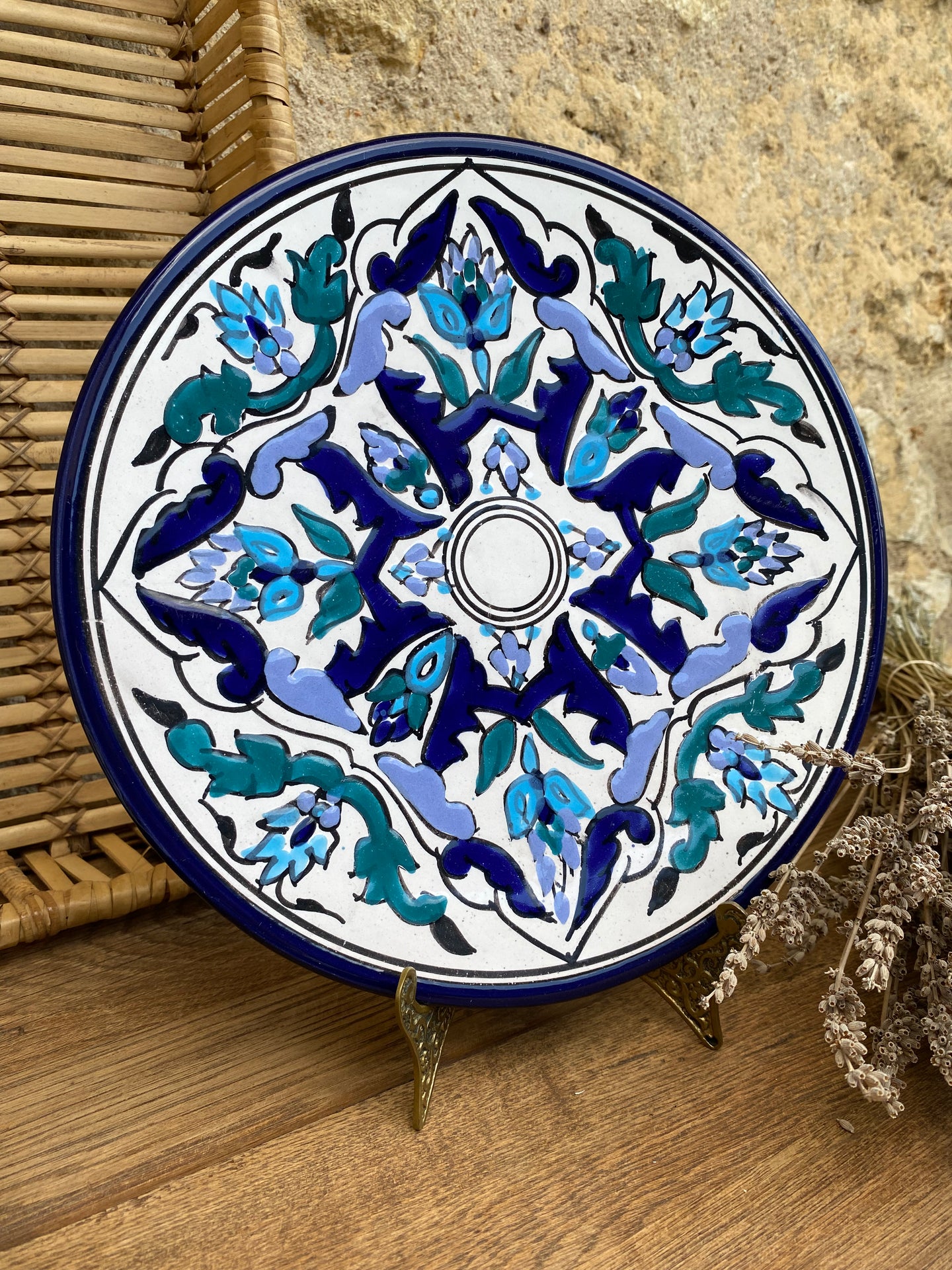 Plats ou assiettes bleues tunisiennes