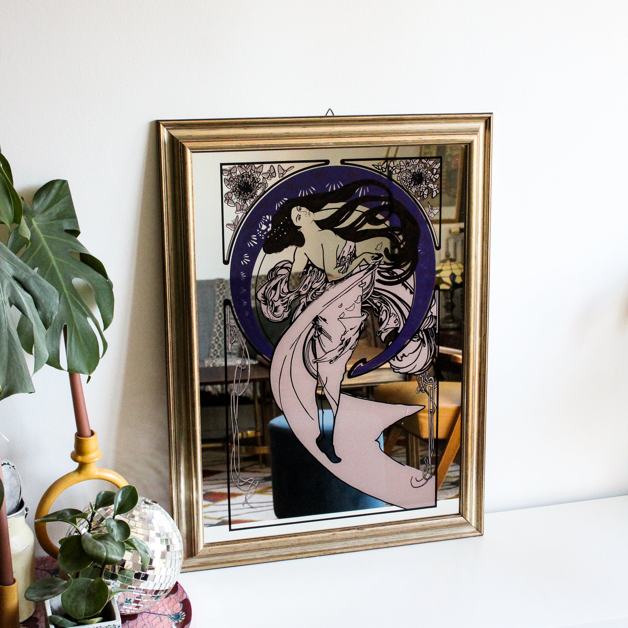 Miroirs muraux sérigraphiés de Mucha allégorie Miroirs muraux sérigraphiés de Mucha allégorie