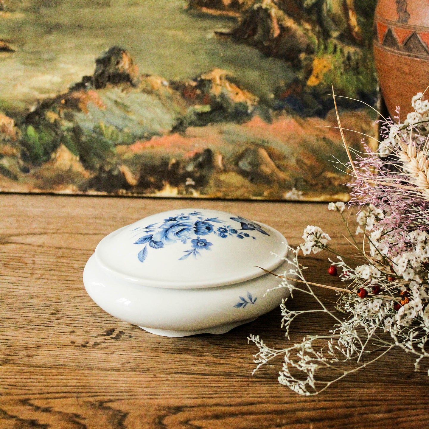 Boîte à bijoux en porcelaine vintage Limoges